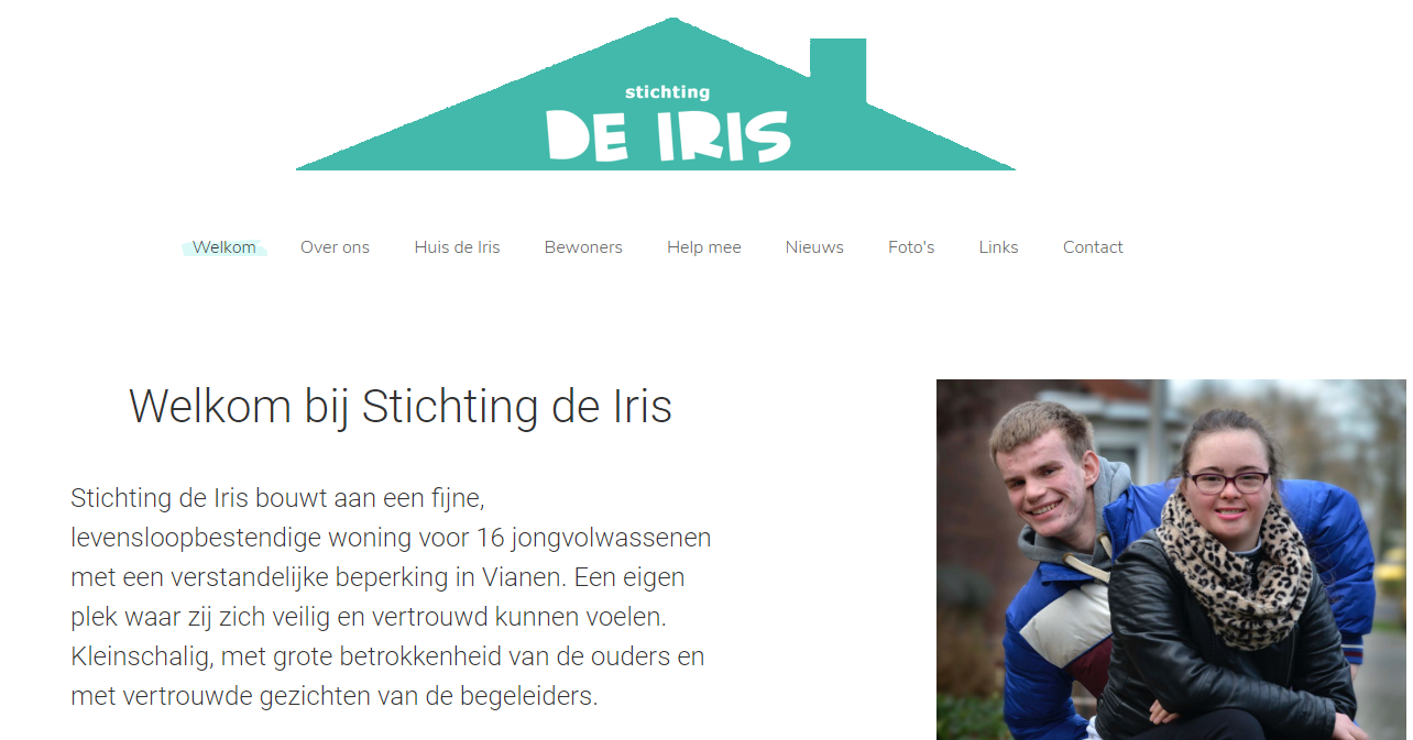 homepage website de Iris