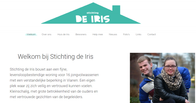 homepage website de Iris
